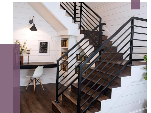 Перила для лестницы в доме в Железнодорожном от 7434 руб. — ПРОЛЁТ-Жлз