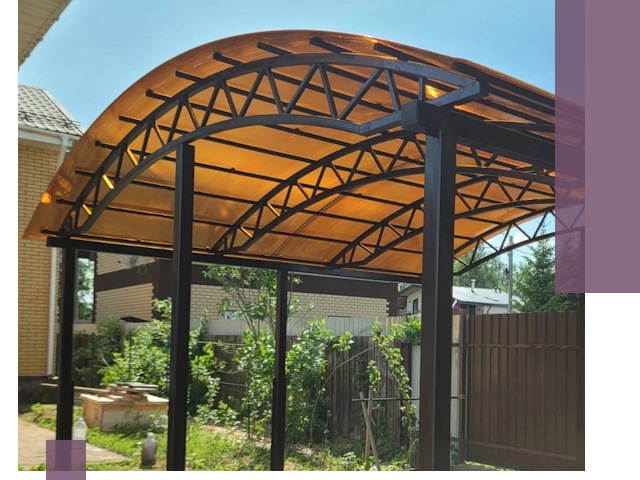 Изготовление навесов под ключ в Железнодорожном из качественных материалов