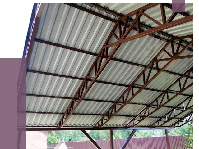 Навесы из профнастила в Железнодорожном от 7383 руб. | ПРОЛЁТ-Жлз