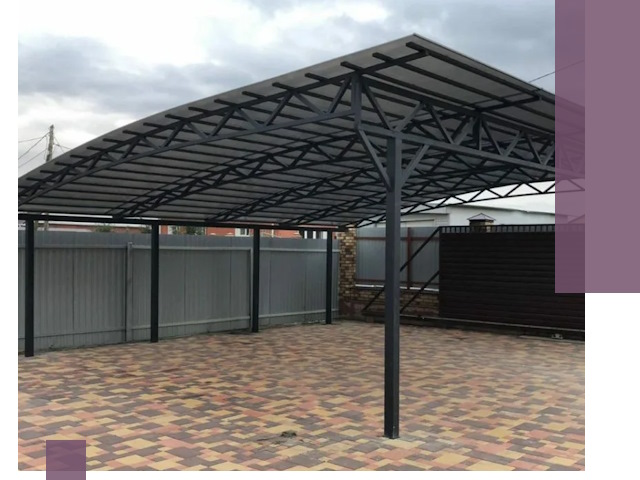 Металлические навесы под ключ в Железнодорожном — изготовление и монтаж