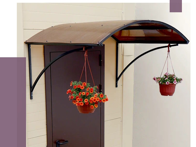 Козырьки над входом в Железнодорожном от 14868 руб.  | ПРОЛЁТ-Жлз