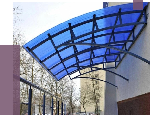 Козырьки из поликарбоната в Железнодорожном от 4307 руб. под ключ | ПРОЛЁТ-Жлз