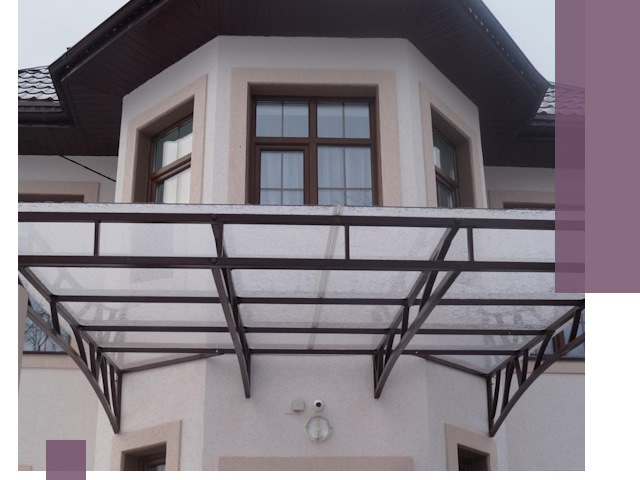 Козырьки из поликарбоната под ключ в Железнодорожном