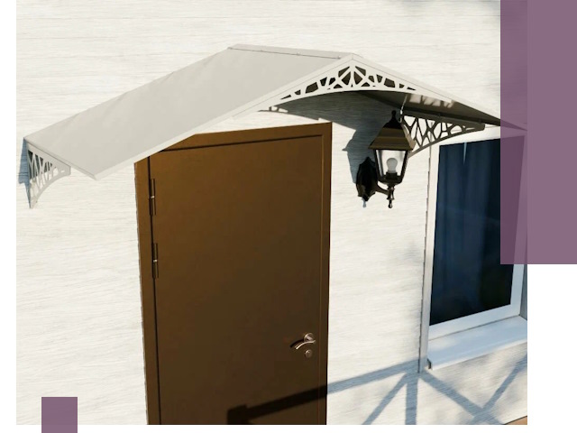 Металлические козырьки на входы и террасы в Железнодорожном