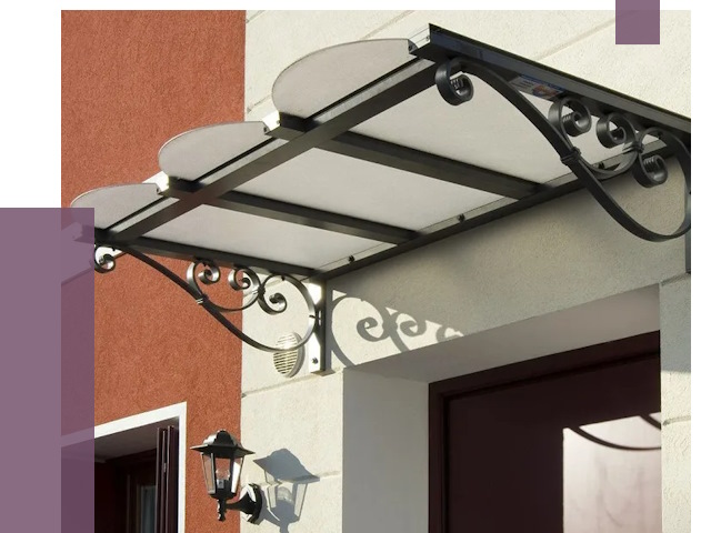 Односкатные козырьки в Железнодорожном от 8408 руб.  | ПРОЛЁТ-Жлз