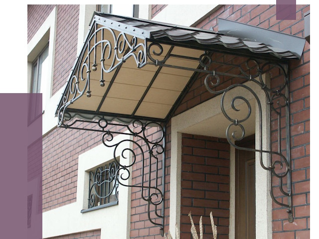 Двускатные козырьки в Железнодорожном под ключ от 12818 руб.