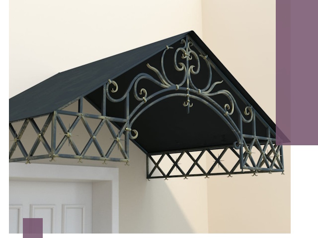 Двускатные металлические козырьки под ключ в Железнодорожном